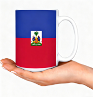 Mug à café en céramique avec logo personnalisé, 12 oz, drapeau de Haïti, tasse à thé pour la maison ou le bureau