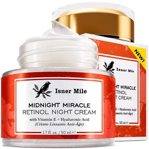 Crema de noche hidratante facial Retinol para antienvejecimiento, crema de retinol antiarrugas para cara y cuello, hidratación nocturna