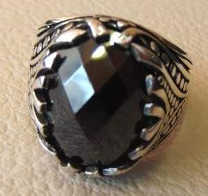 Bague pour homme en argent sterling 925 avec pierre précieuse en onyx noir naturel, pierre de naissance de décembre, cadeau pour la fête des pères, Noël, bijoux en gros - Product Image 4