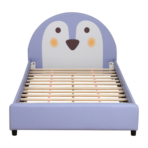 Cama Infantil con Marco de Madera y Tela de Terciopelo, Cama Infantil Tapizada, Marco de Cama Infantil de Madera Maciza para Dormitorio/Hotel - Product Image 2