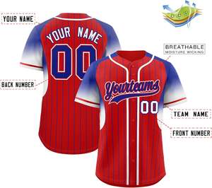 Jersey de béisbol y softbol para jóvenes de la serie Pro de secado rápido de EE. UU. Tejido de sarga de aparejos sublimados personalizados con botón de malla y bordado - Product Image 4