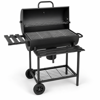 Barbecue au charbon de bois moderne de qualité supérieure, robuste, avec rôtissoire |   Acier enduit de poudre de 2,0 mm |   Certifié CE ETL EN 1860 |   OEM
