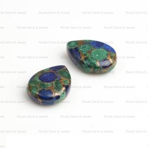 Nouveauté : Pierre précieuse en azurite cuivrée de forme poire de 10x14 mm, pierre naturelle lisse, pierre en vrac pour la fabrication de bijoux, vente en gros - Product Image 3