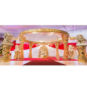 Mandap de Boda de Diseño Real Dorado, Mandap Redondo en Venta, Pilares de Fibra de la Mejor Calidad, Mandaps DST Exports para Fiestas, EE. UU. - Product Image 1