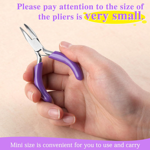 Wholesale Stainless Steel <b>Mini</b> Bent Nose <b>Pliers</b> 3in Lightweight Reusable Jewelry Making Tools Factory Prices - Product Image 6