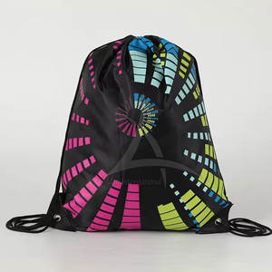 Sac à dos à cordon en nylon pliable avec impression personnalisée en sublimation, couleurs et logo personnalisés, design tendance, haute qualité - Product Image 1
