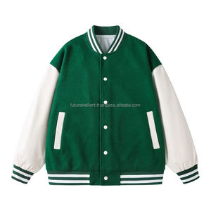 Veste d'hiver universitaire pour hommes Manteau de baseball bombardier de luxe avec manche en cuir et broderie pour vêtements d'extérieur scolaires - Product Image 5