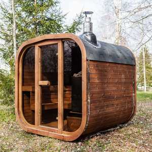 Sauna Cuadrada de Madera de Abeto Carbonizado para Exteriores con Calentador, Personalizada al por Mayor - Product Image 1