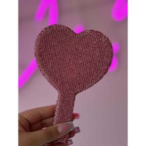 <b>Lighted</b> Double-Sided <b>Vanity</b> <b>Mirror</b> with Foldable Handle Rose-Shaped PU Frame - Product Image 4