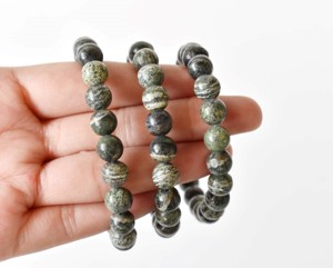 Wholesale 8mm Seraphinite Gray Color Natural Healing Round <b>Beaded</b> <b>Bracelet</b> for Meditation Jewelry - Product Image 4