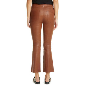 2024 tendance sur mesure femmes pantalons en cuir vente entière hiver mode plat avant Style - Product Image 2