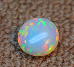 Excellente pierre précieuse de cabochon d'opale éthiopienne-gemmes d'opale de feu multi de Welo-pierre lisse naturelle de forme ronde - Product Image 3