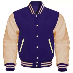 Chaqueta Varsity de la Mejor Calidad, Logotipo Personalizado, Bordado, Chaqueta de Cuello Alto para Hombre, Patchwork, Tela Personalizada, Diferentes Colores, Invierno - Product Image 1