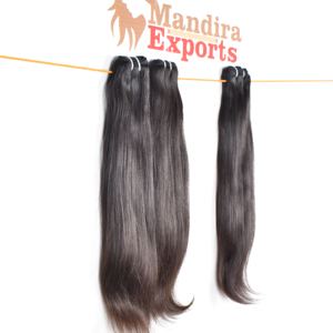 100% Remy meilleure qualité pur vierge noir naturel droit Temple vietnamien extensions de cheveux humains Style de cheveux indiens vague naturelle - Product Image 1