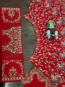 Flare Fox Georgette Lehenga Choli Vêtements traditionnels indiens et pakistanais avec broderie de paillettes fabriqués à partir de soie élégante - Product Image 5