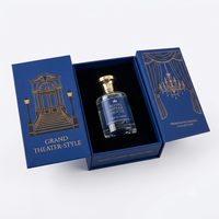 Flacons de parfum bleus personnalisés, flacon de parfum en verre et cuir, bouchon de flacon de parfum, 30 ml, 50 ml, 100 ml, flacon de parfum de luxe et boîte