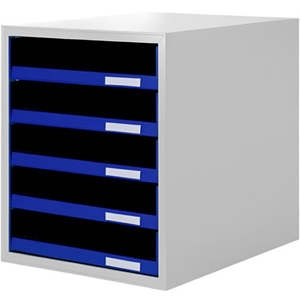 HAN Light Gray Cabinet Set with 5 Blue <b>Drawers</b> DIN A4 Polystyrene <b>File</b> Cabinets with Comfortable Storage Solution - Product Image 3
