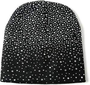 Top vente hommes personnalisés partout strass noir votre propre Logo 100% acrylique tricoté pas cher prix marque privée bonnets - Product Image 5