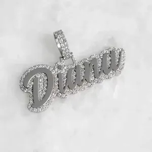 Collier pendentif personnalisé pour femme en argent sterling 925 serti de diamants en moissanite, cadeau - Product Image 2