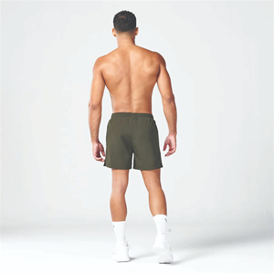 Lightweight Moisture Wicking Fabric Khaki Essential 5 Inch Shorts with Contour Side Panels and Inner <b>Mesh</b> <b>Pants</b> - Product Image 3