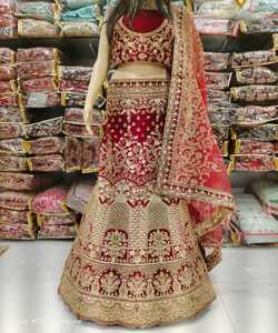 Lourd exclusif Designer broderie Lahenga Choli avec dupatta vêtements de mariage prix de gros thnic vêtement surat fabrication lehenga choli - Product Image 4