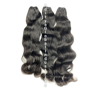 Vague naturelle alignée de cuticule de cheveux Remy bruts non transformés de temple indien de vendeur de confiance - Product Image 2