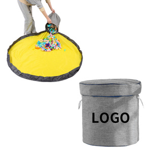 Bolsa de Almacenamiento de Juguetes para Niños, Organizador de Tela Plegable Rápido para <span class=keywords><strong>el</strong></span> Hogar, Contenedor de Almacenamiento Redondo - Product Image 1