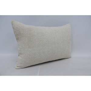 Beige Ikat Toile Patchwork almohada de lana 16x24 pulgadas acento decorativo Floral Vintage patrón portátil para ropa de cama y uso en el suelo - Product Image 3