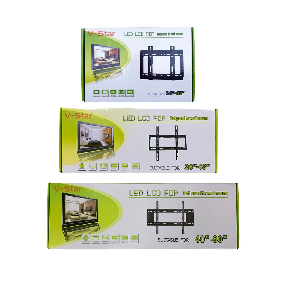 Universal Led Lcd fixed TV wall mount bracket for 14-42 inch