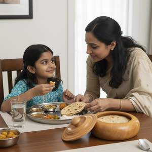 Elegant Wooden High Quality Chapati Keeper Craftsmanship Detailing Moisture-Proof Dishwasher <b>Safe</b> for Kitchen Table Presentation - Product Image 1