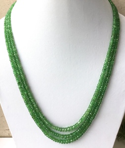 Collier de perles facettées en tsavorite, pierre précieuse naturelle, perles de tsavorite pour la fabrication de bijoux fins, collier de perles de pierres précieuses - Product Image 4