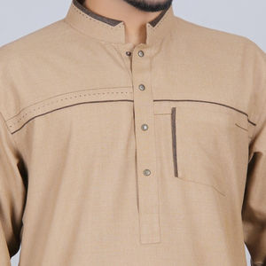 Oriente Medio Kurta Salwar Kameez Set Barato Islámico Hombres Thobe Pure White Viscose Kaftan para Qatar 2PCs Hombres Thobe - Product Image 1