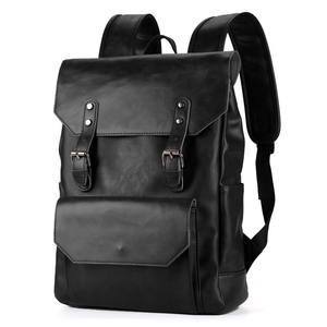 Sac à dos en cuir PU souple et imperméable pour homme, sac à dos d'école quotidien pour ordinateur portable de haute qualité, prêt à être expédié - Product Image 1