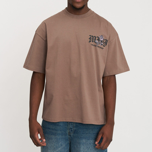 เสื้อยืดคอตตอนลายปักกุหลาบแบบฟอกกรดสำหรับผู้ชาย เสื้อผ้าสตรีทแวร์คุณภาพสูงสไตล์วินเทจทรงโอเวอร์ไซส์ พิมพ์ลายตามสั่ง - Product Image 2