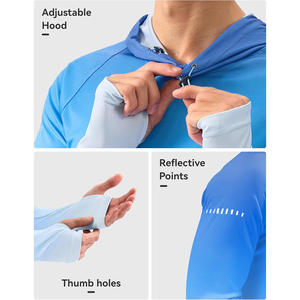 Sudadera con capucha de pesca para hombre con logotipo personalizado, camiseta de manga larga con protección solar, tela de secado rápido para marcas y ropa de equipo - Product Image 2