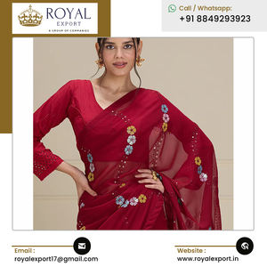 Conception attrayante Wedding and Party Wear Séquence Flower Gotta Work Heavy Georgette Saree à vendre - Product Image 3