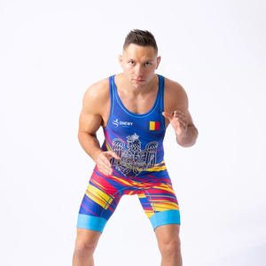2024 Offre Spéciale impression numérique personnalisée unisexe adultes lutte Singlet 100% Polyester séchage rapide respirant confortable vêtements de combat - Product Image 4