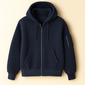 เสื้อฮู้ดดี้เชอร์ปาผ้าฝ้าย 100% ทรงโอเวอร์ไซส์ แขนเสื้อมีกระเป๋า แต่งขอบยางยืดตัดสี สไตล์สตรีทแวร์ แบบสวมหัวและแบบมีซิป แฟชั่นฤดูหนาว 2025 - Product Image 4