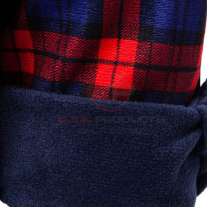 เสื้อเชิ๊ตผู้ชายผ้าสักหลาดผ้าฝ้ายสแปนเด็กซ์แขนยาว unisex ลายสก็อตลายตารางโลโก้ตามสั่ง - Product Image 6