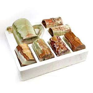 Green Onyx Marble <b>Water</b> Set, Onyx <b>Jug</b> <b>Glass</b> Set, 7pcs Onyx <b>Jug</b> <b>Glass</b> Drinking Set - Product Image 1