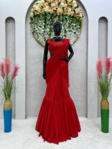 Premier hazır giymek için <span class=keywords><strong>Net</strong></span> Lehenga Saree anahtar teslimi etnik tarzı lüks toptancılar için dünya çapında toptan tedarikçisi - Product Image 3