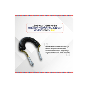 สายยางเกลียว PU 8x12-5m สำหรับรถพ่วง สีดำ-เหลือง - Product Image 4