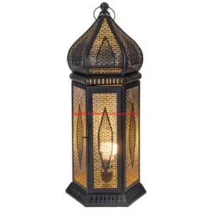 Moroccan Style Decorative Hanging <b>Lantern</b> With Pink Embossed Glass Panels & Aged Brass Finish Metal <b>Tealight</b> Candle Holder - Product Image 5