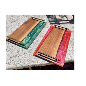 Bandeja de madera de diseño único resina epoxi ecológica para restaurante y suministros de hotel venta personalizada - Product Image 6
