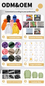 Vente en gros 100% coton 465gsm épais polaire éponge hommes sweats à capuche et sweat-shirts unisexe Vintage lavé avec broderie et logo imprimé - Product Image 5