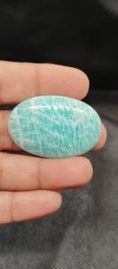 UDGEMS Model 590 Natural Oval-Shape <b>Green</b> Amazonite Cabochon Loose Gemstone for Jewelry Making - Product Image 2