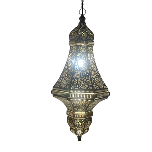 Nueva Lámpara de Techo Marroquí de Metal Estilo Vintage, Lámpara Colgante de Hierro con Acabado Dorado Marroquí para Decoración del Hogar, Hoteles y Eventos - Product Image 1