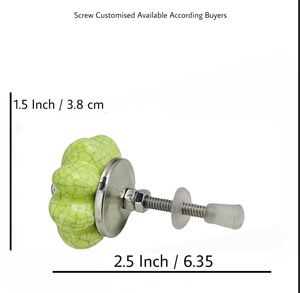 Vente chaude citron vert craquelé Melon boutons en céramique tiroir armoire poignée tire pour cuisine chambre salle à manger armoire commode - Product Image 3