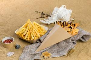 ถาดกระดาษคราฟท์สำหรับอาหารแบบขายส่ง สำหรับอาหารแบบนำกลับบ้าน  พร้อมโลโก้สั่งทำ - Product Image 2