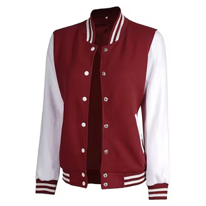 Chaqueta Universitaria de Béisbol para Hombre de Alta Calidad, Personalizada, Invernal, con Cuello Alto, Resistente al Viento, Transpirable, con Mangas de Forro Polar de Poliéster - Product Image 1